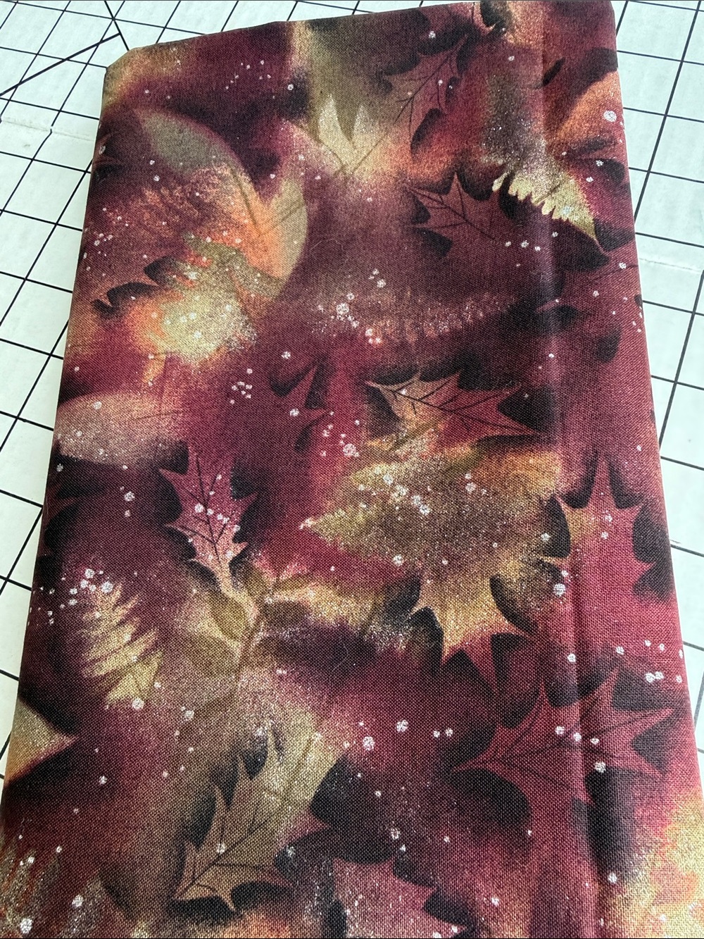 Benartex Nature Studies Fabric 1½ Yds Autumn Leaves Burgundy Cotton Quilt Fabric